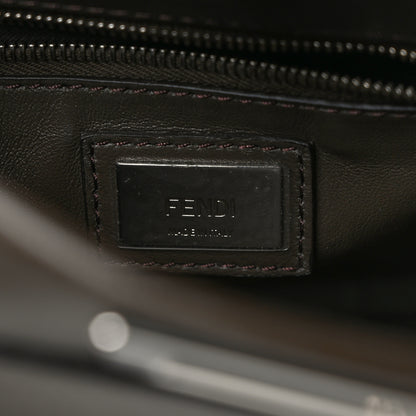 Fendi Calfskin Elaphe Lace Up Selleria Mini Peekaboo Iconic Satchel Verde Prato Arancio 6 of 8
