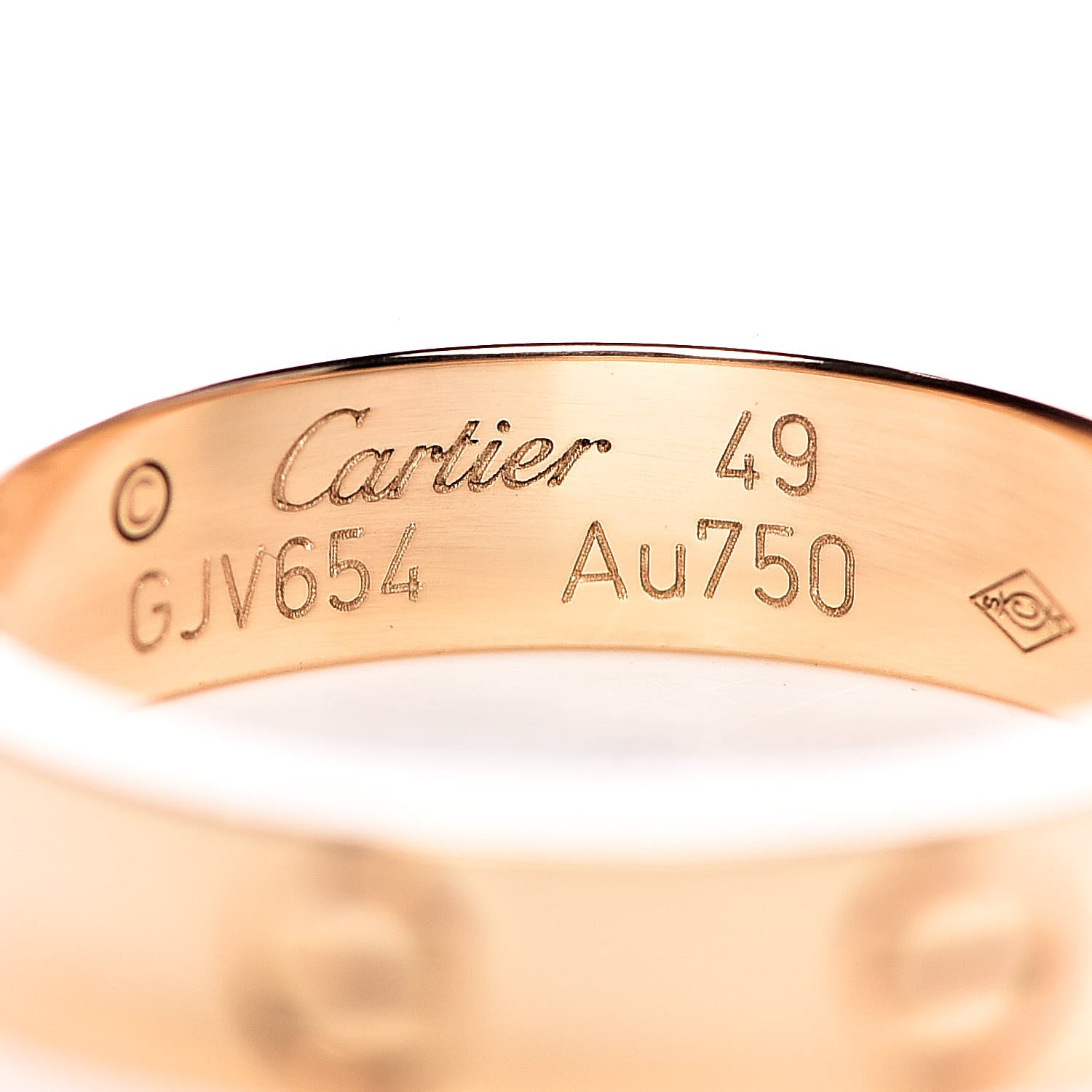 Cartier 18K Yellow Gold Diamond 4mm LOVE Wedding Band Ring 49 4.75 4 of 5
