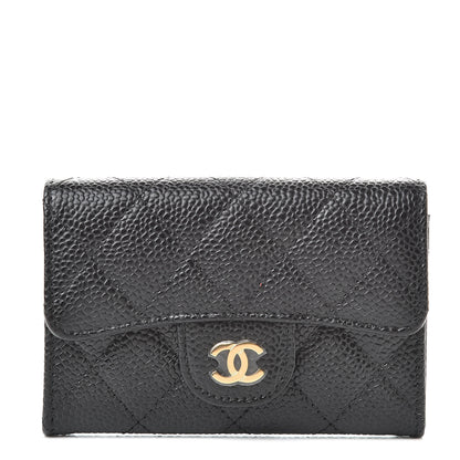 Chanel Caviar Quilted Flap Card Holder Wallet Black 1 of 9