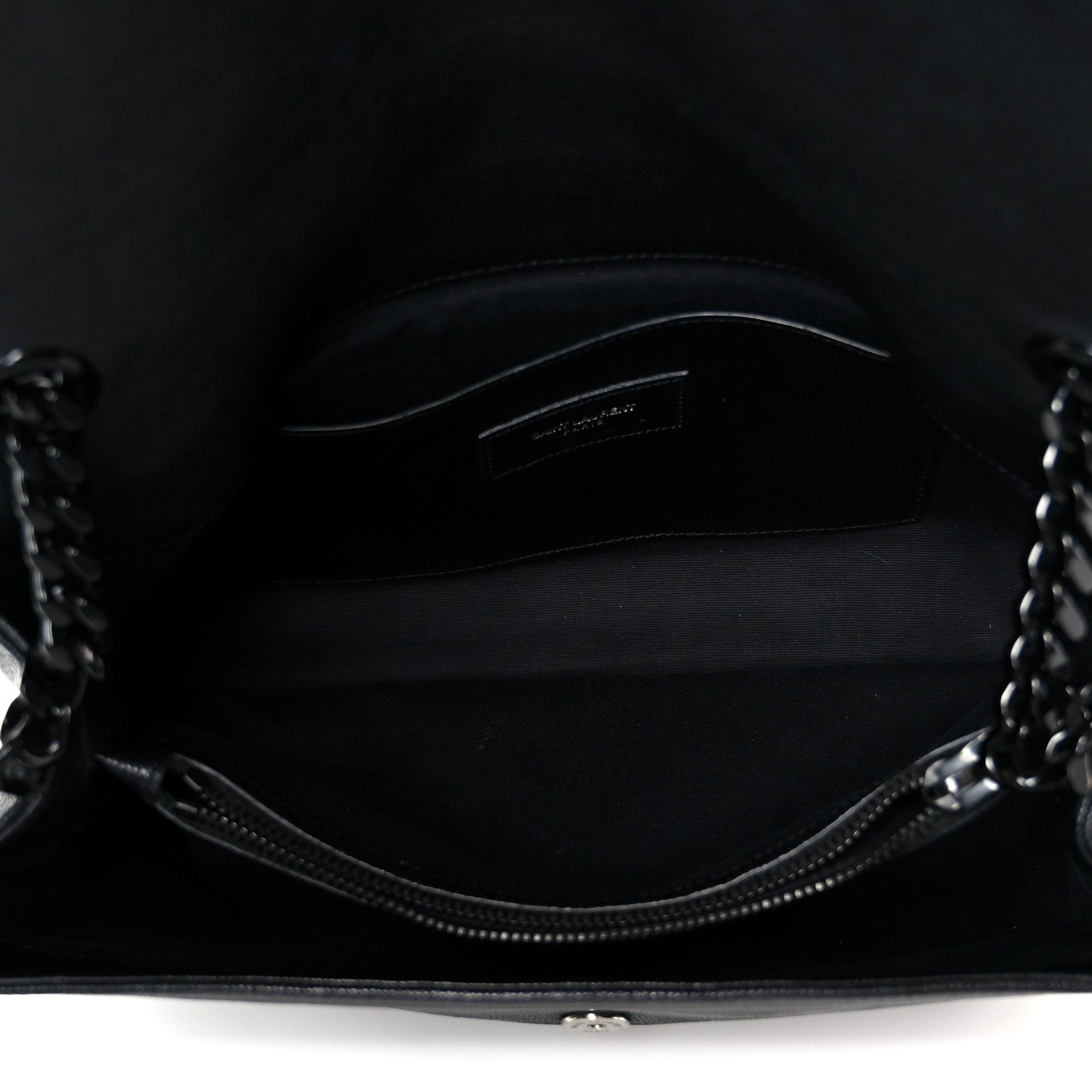 Saint Laurent Grain De Poudre Medium West Hollywood Monogram Fold-Over Black 5 of 10