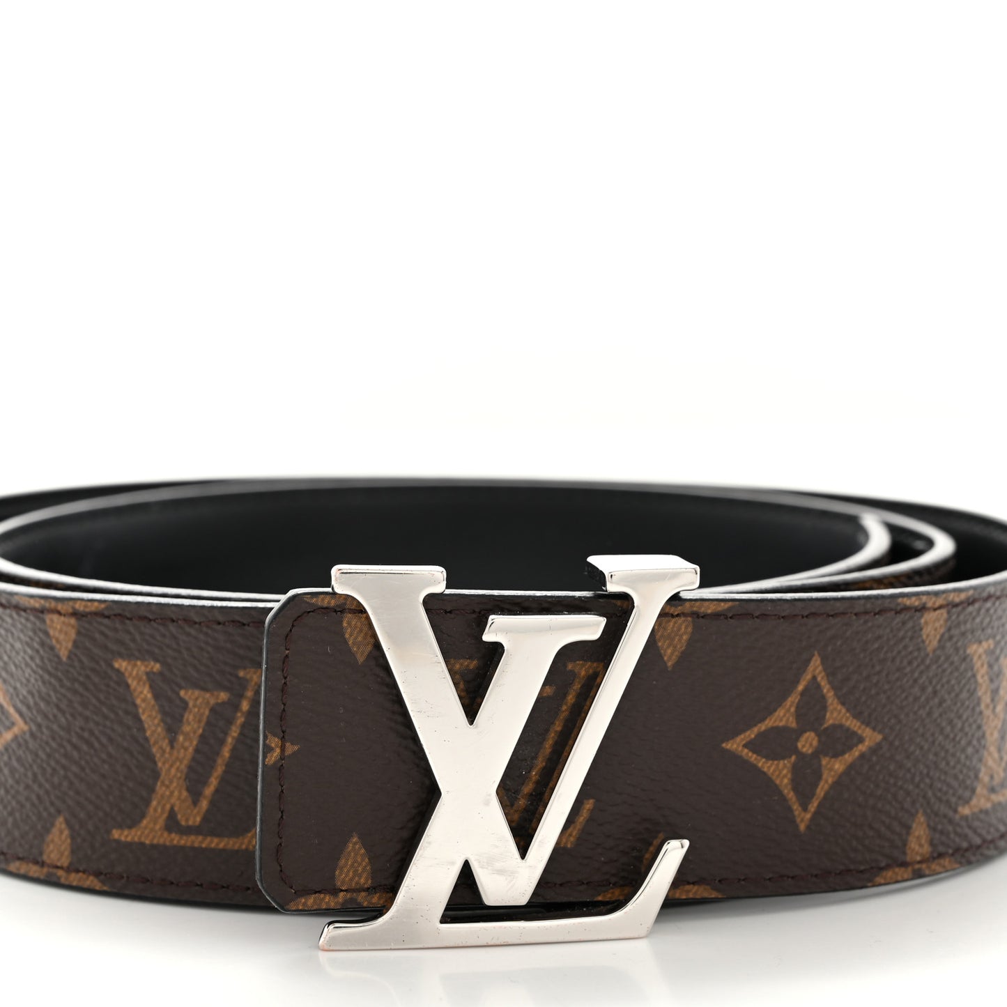 Calfskin Monogram 40mm LV Initiales Reversible Belt 95 38 Black