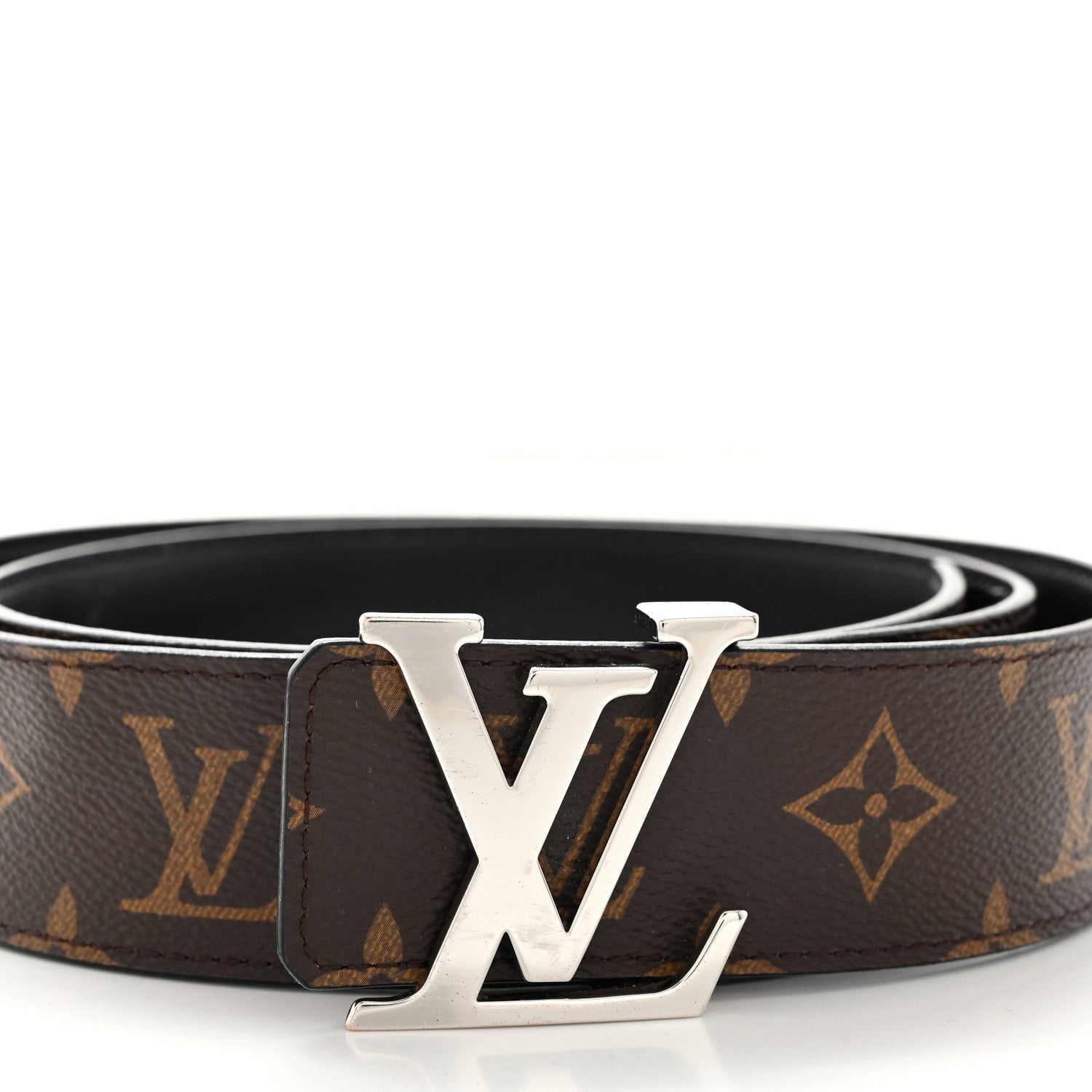 Louis Vuitton Calfskin Monogram 40mm LV Initiales Reversible Belt 95 38 Black 3 of 12