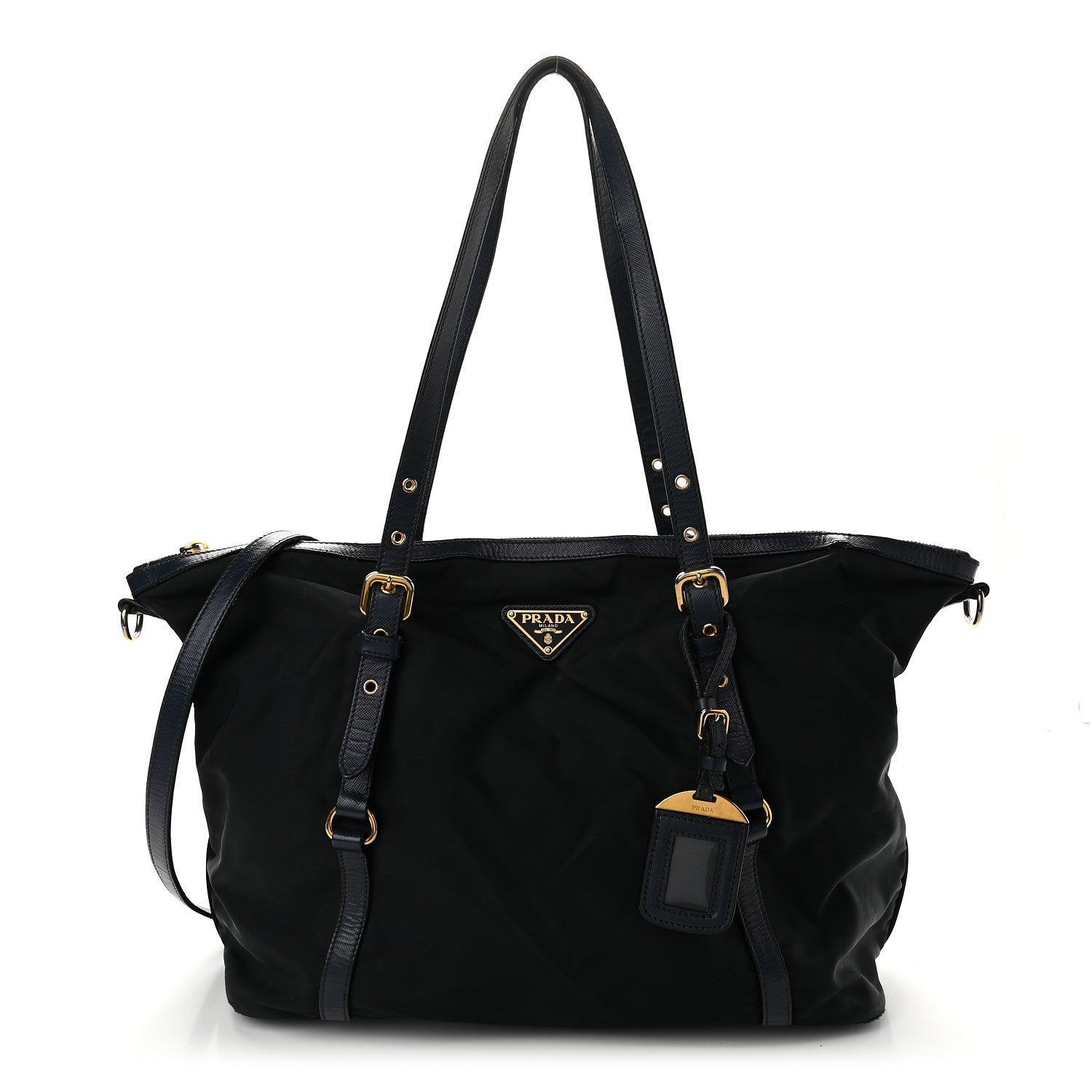 Prada Saffiano Tessuto Nylon Shopping Tote Black 1 of 11
