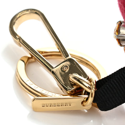 Burberry Cashmere Check Calfskin Crystal Concertina Thomas Bear Bag Charm Fuchsia Pink 6 of 6