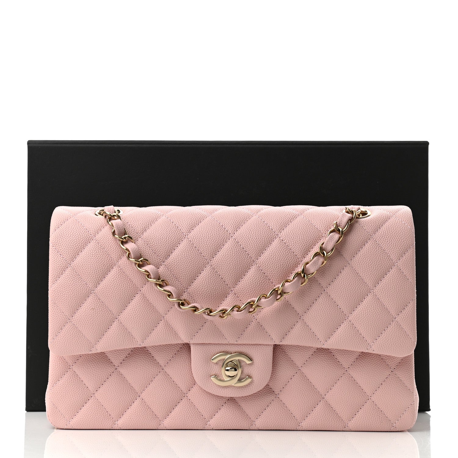 Chanel Caviar Quilted Medium Double Flap Light Pink 11 of 11