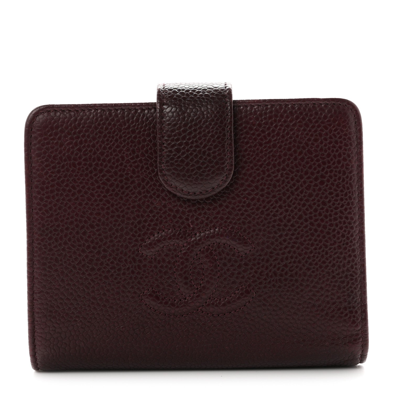 Chanel Caviar Timeless CC Zipped Pocket Wallet Burgundy 1 of 8