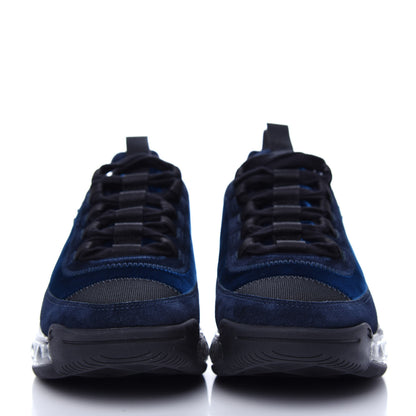 Chanel Suede Calfskin Velvet Grosgrain CC Sneakers 36.5 Navy Blue Black 2 of 11