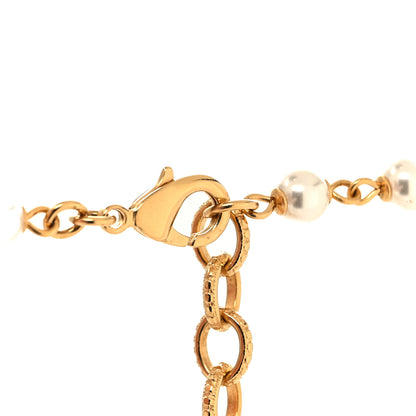 Chanel Pearl Crystal 90's Icon CC Necklace Gold 4 of 5