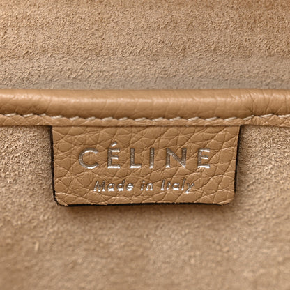 Celine Drummed Calfskin Nano Luggage Dune 6 of 13