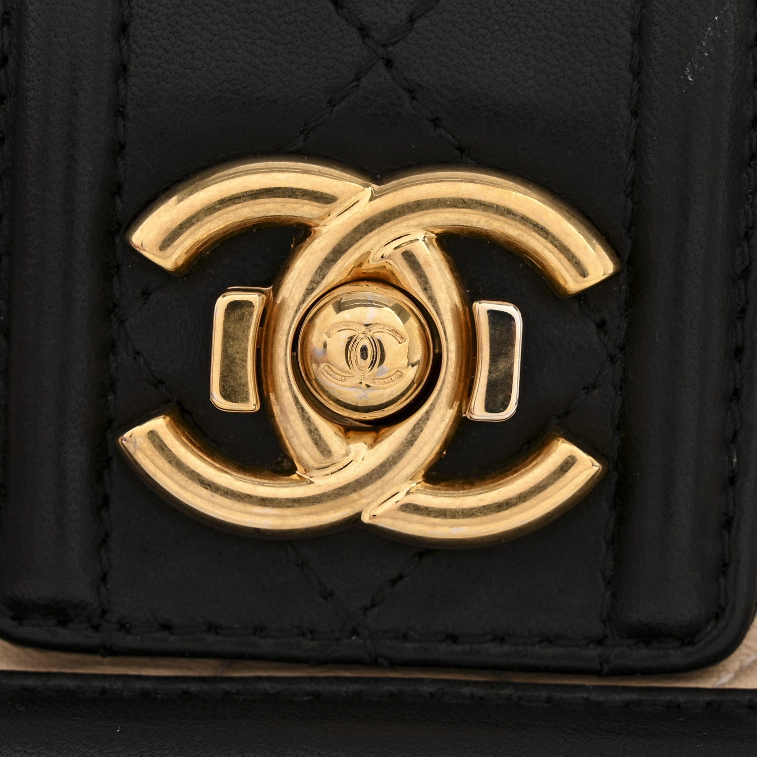 Chanel Lambskin Quilted Medium Elegant CC Flap Beige Black 11 of 13
