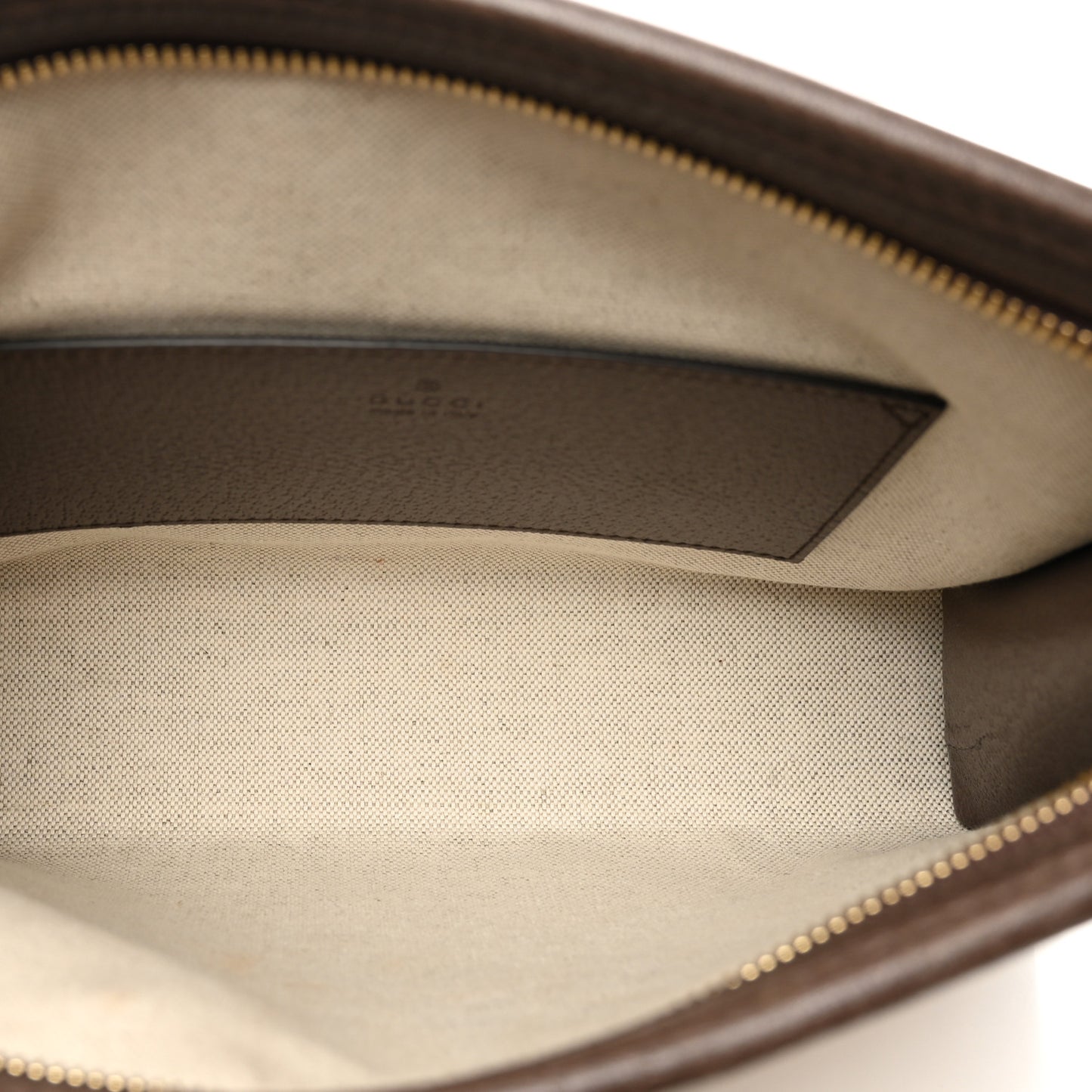 Monogram Jumbo GG Textured Dollar Calfskin Pouch Camel Ebony New Acero