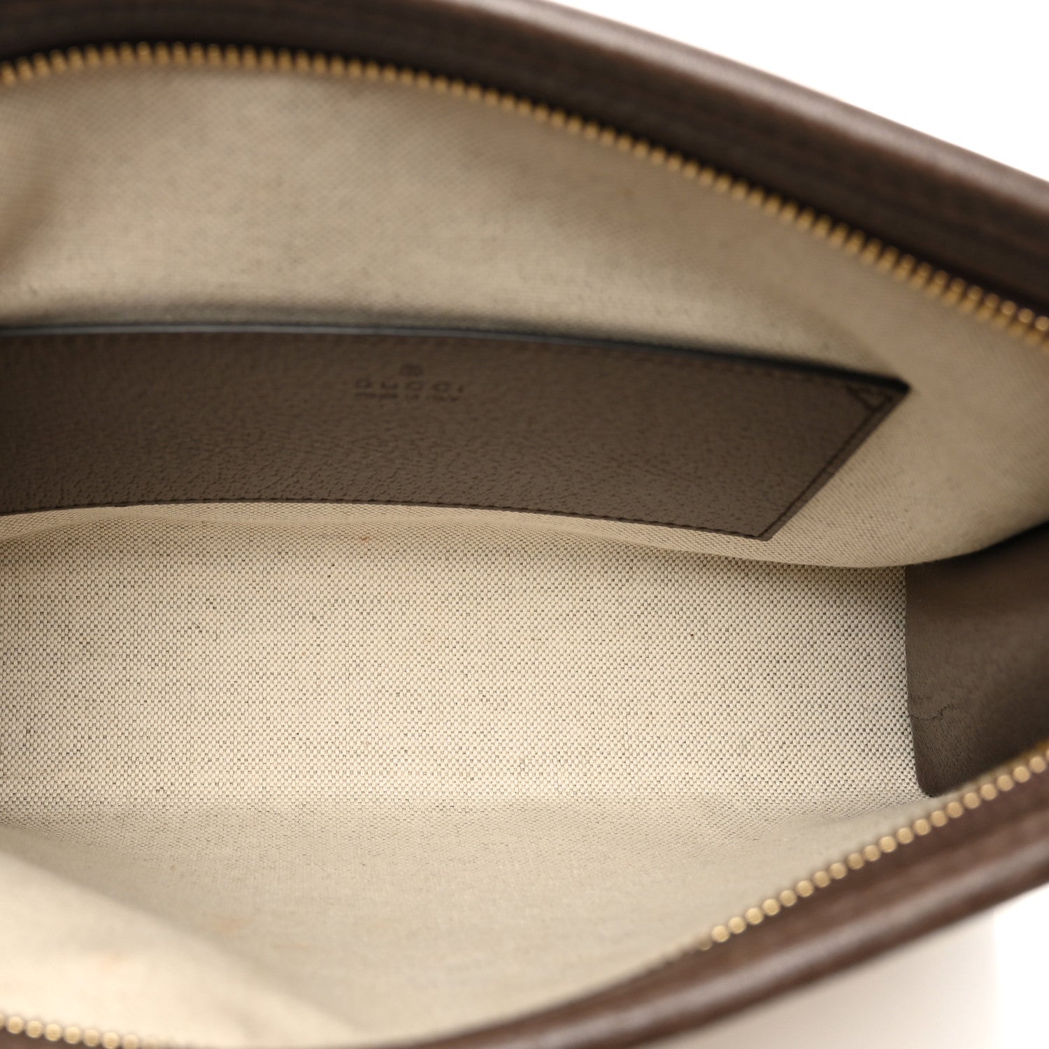 Gucci Monogram Jumbo GG Textured Dollar Calfskin Pouch Camel Ebony New Acero 4 of 6
