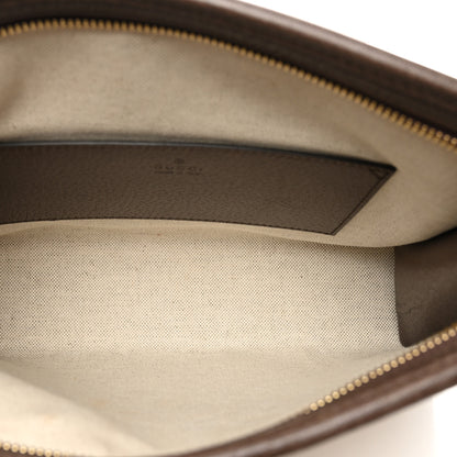 Gucci Monogram Jumbo GG Textured Dollar Calfskin Pouch Camel Ebony New Acero 4 of 6