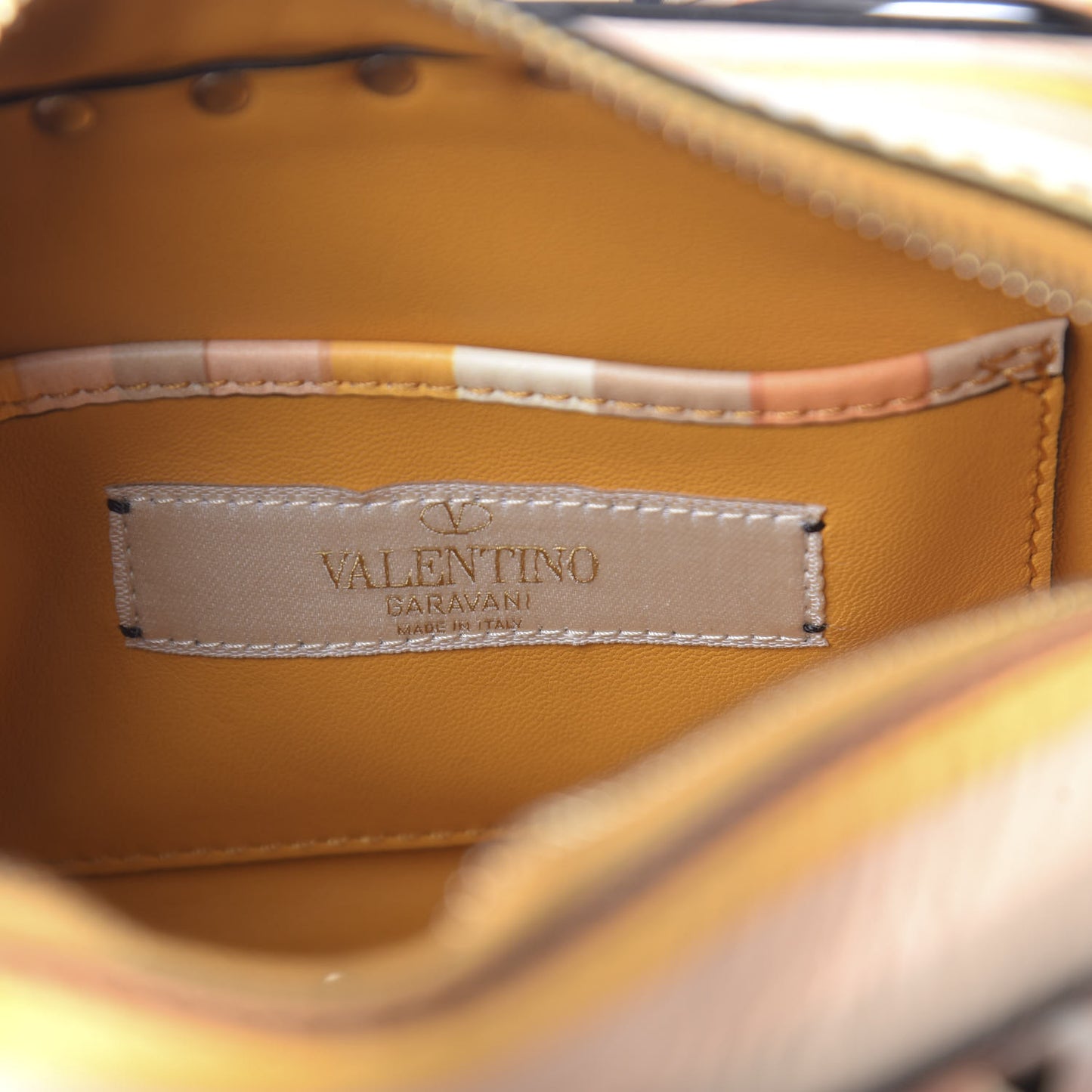 Vitello Native Couture 1975 Rockstud Camera Crossbody Bag Orange Multicolor