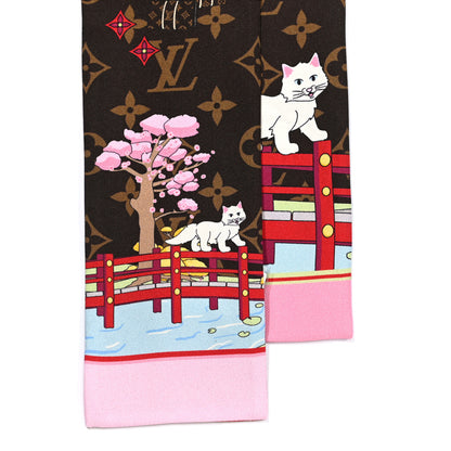 Louis Vuitton Silk Monogram 2021 Christmas Animation Japanese Garden Bandeau Marron 2 of 3