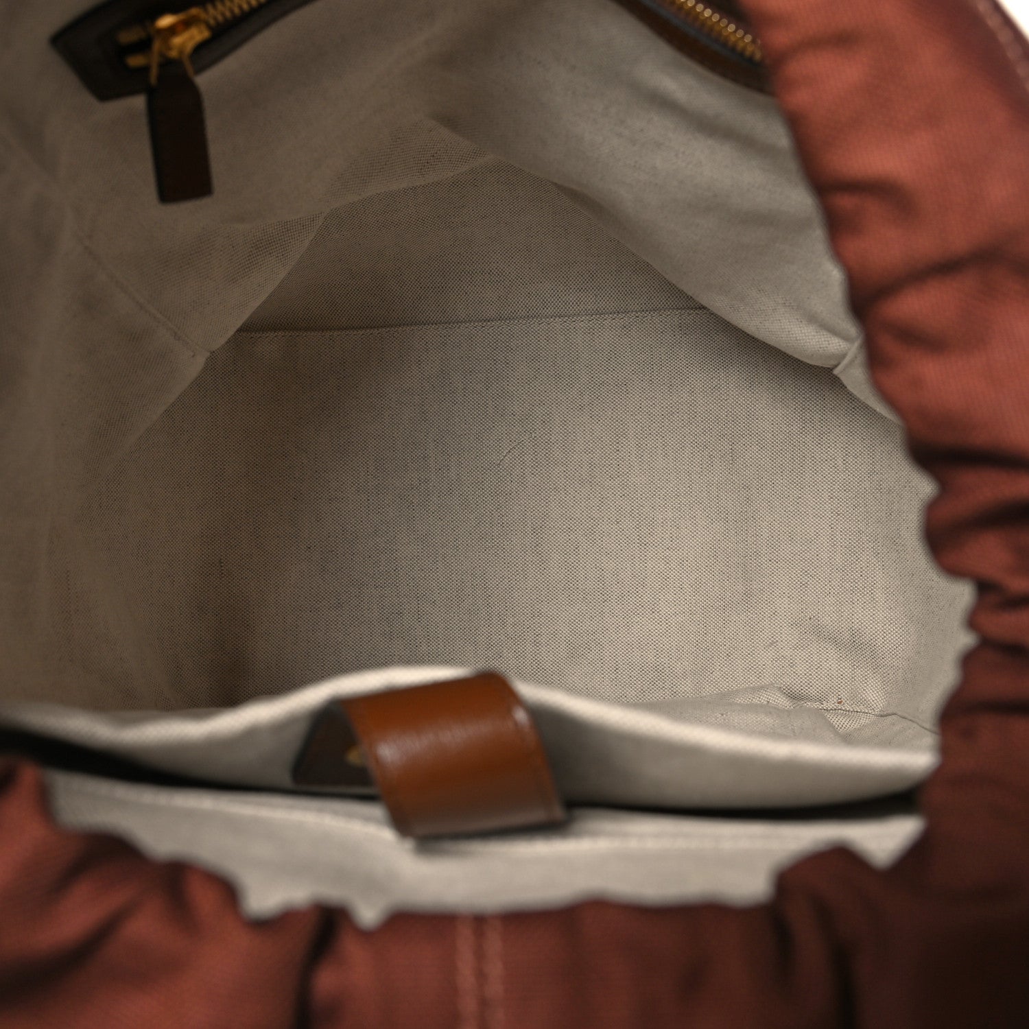 Gucci GG Supreme Monogram Azalea Calfskin Medium Retro Interlocking G Buckle Backpack Beige Ebony Brown Sugar 5 of 12