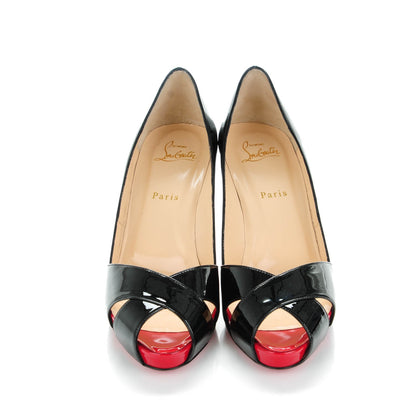 Christian Louboutin Patent Shelley 90 Pumps 40.5 Black Red 2 of 8