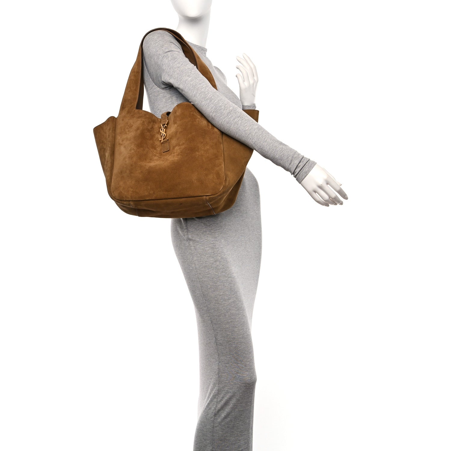 Saint Laurent Suede Le 5 A 7 Bea Tote Caramel Cognac 2 of 10