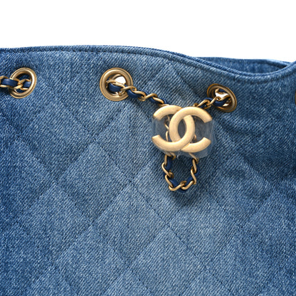 Chanel Washed Denim Quilted Small Chanel 25 Handbag Blue 8 of 11