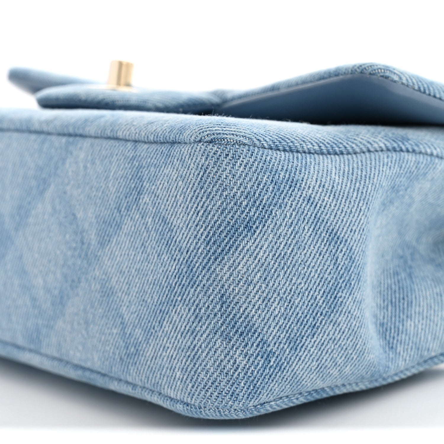 Chanel Printed Denim Quilted Mini Rectangular Flap Light Blue 10 of 11