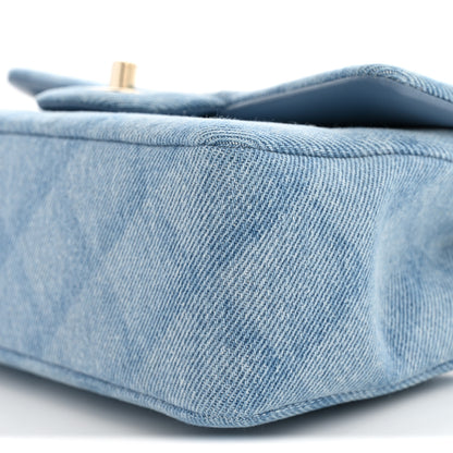 Chanel Printed Denim Quilted Mini Rectangular Flap Light Blue 10 of 11