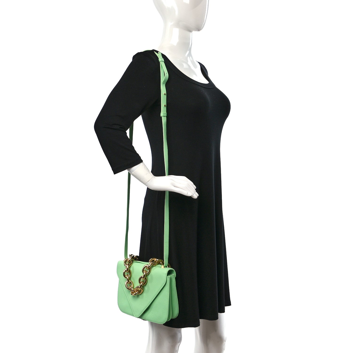 Bottega Veneta Calfskin Mount Envelope Bag Wasabi 2 of 15