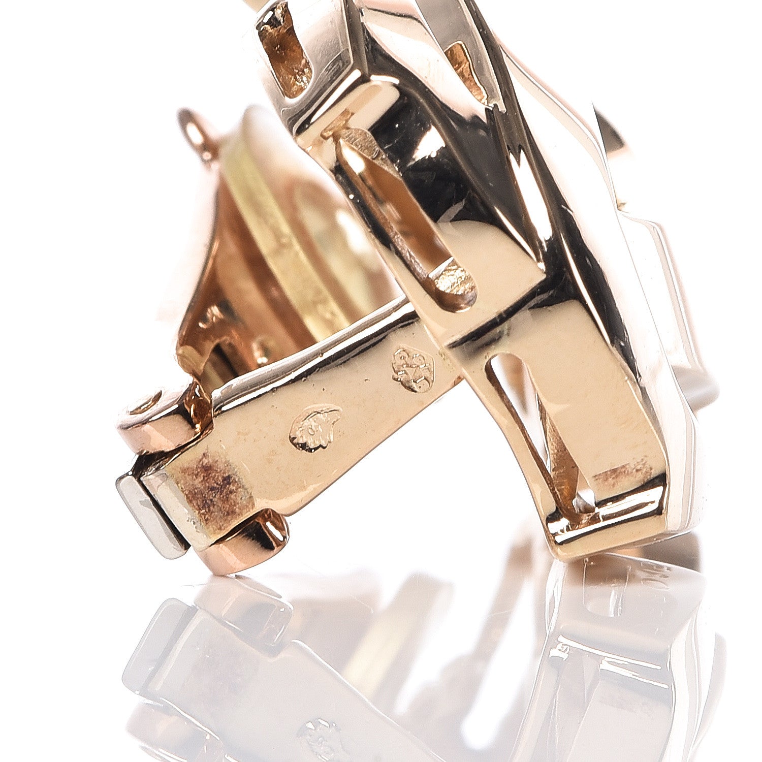 Cartier 18K Yellow Gold Large Double C Logo Clip-On Earrings 6 of 7