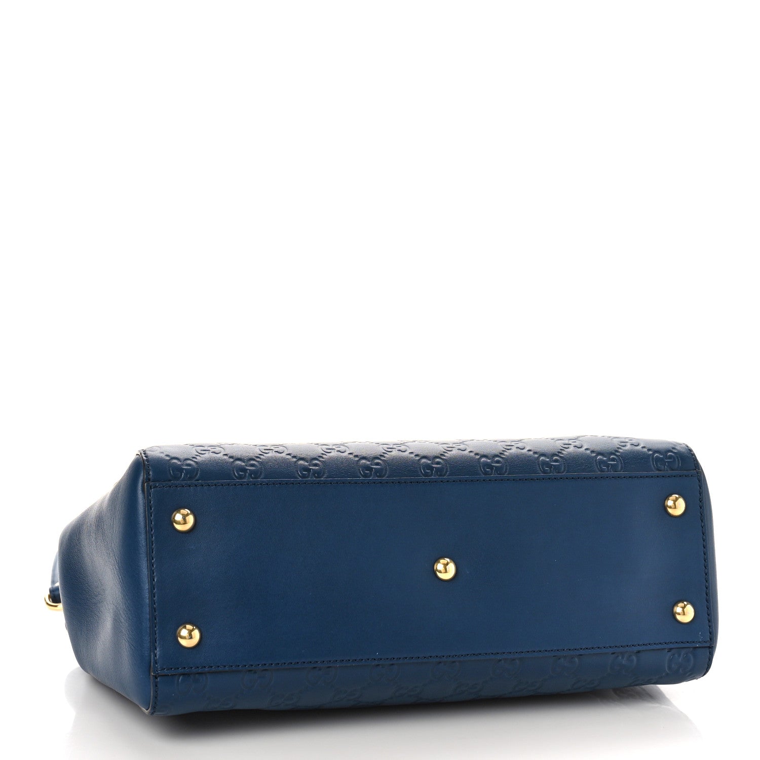 Gucci Guccissima Signature Medium Shoulder Tote Bag Blue 4 of 9