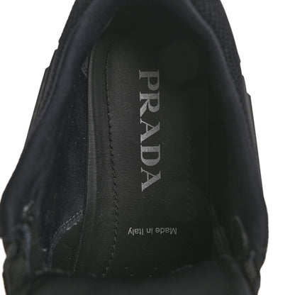 Prada Rubber Technical Knit Fabric Triangle Logo Evolution 55mm Sneakers 35.5 Black 7 of 10