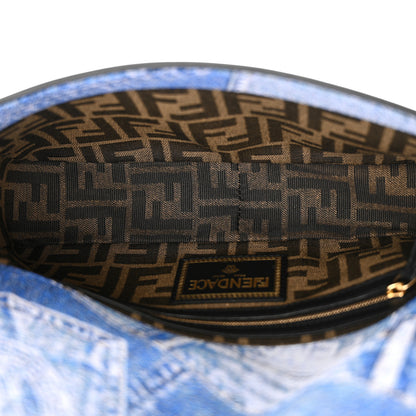 Fendi X VERSACE Denim Fendace Patchwork Baguette Blue 5 of 9