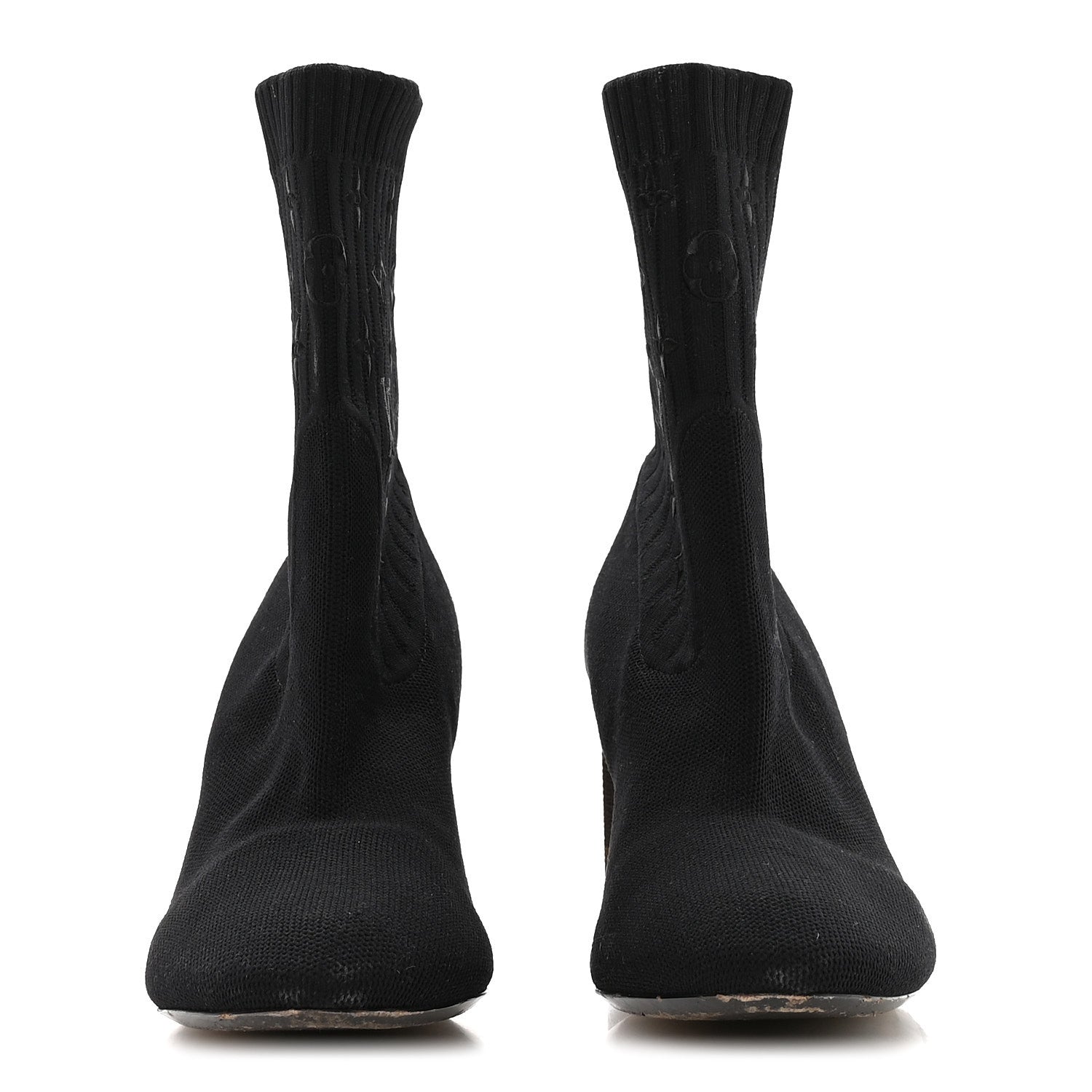 Louis Vuitton Monogram Stretch Fabric Silhouette Ankle Boots 39 Black 3 of 7