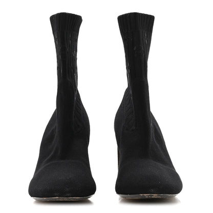 Louis Vuitton Monogram Stretch Fabric Silhouette Ankle Boots 39 Black 3 of 7