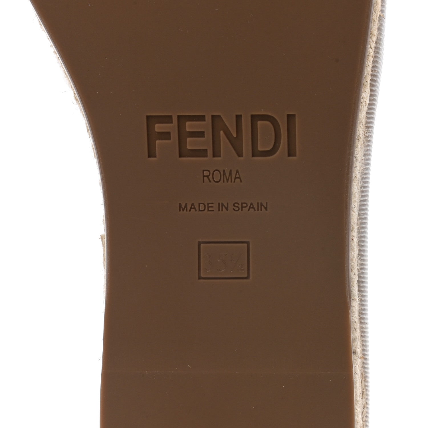Fendi Nappa FF Embossed Espadrille Platform Sandals 35.5 Snow 6 of 7