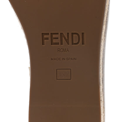 Fendi Nappa FF Embossed Espadrille Platform Sandals 35.5 Snow 6 of 7