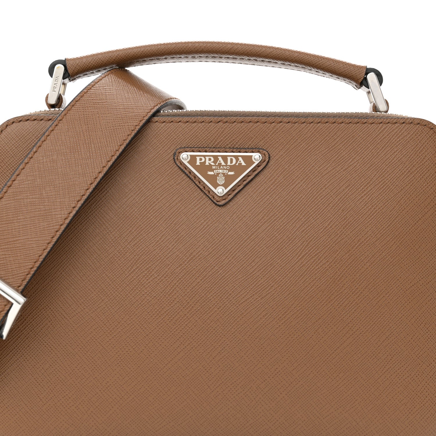 Prada Saffiano Travel Medium Brique Crossbody Bag Cannella 8 of 11