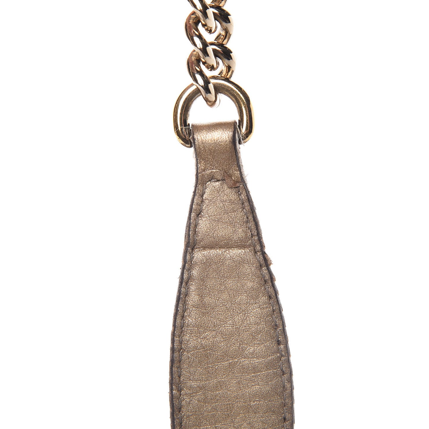 Metallic Pebbled Calfskin Medium Soho Chain Shoulder Bag Golden Beige
