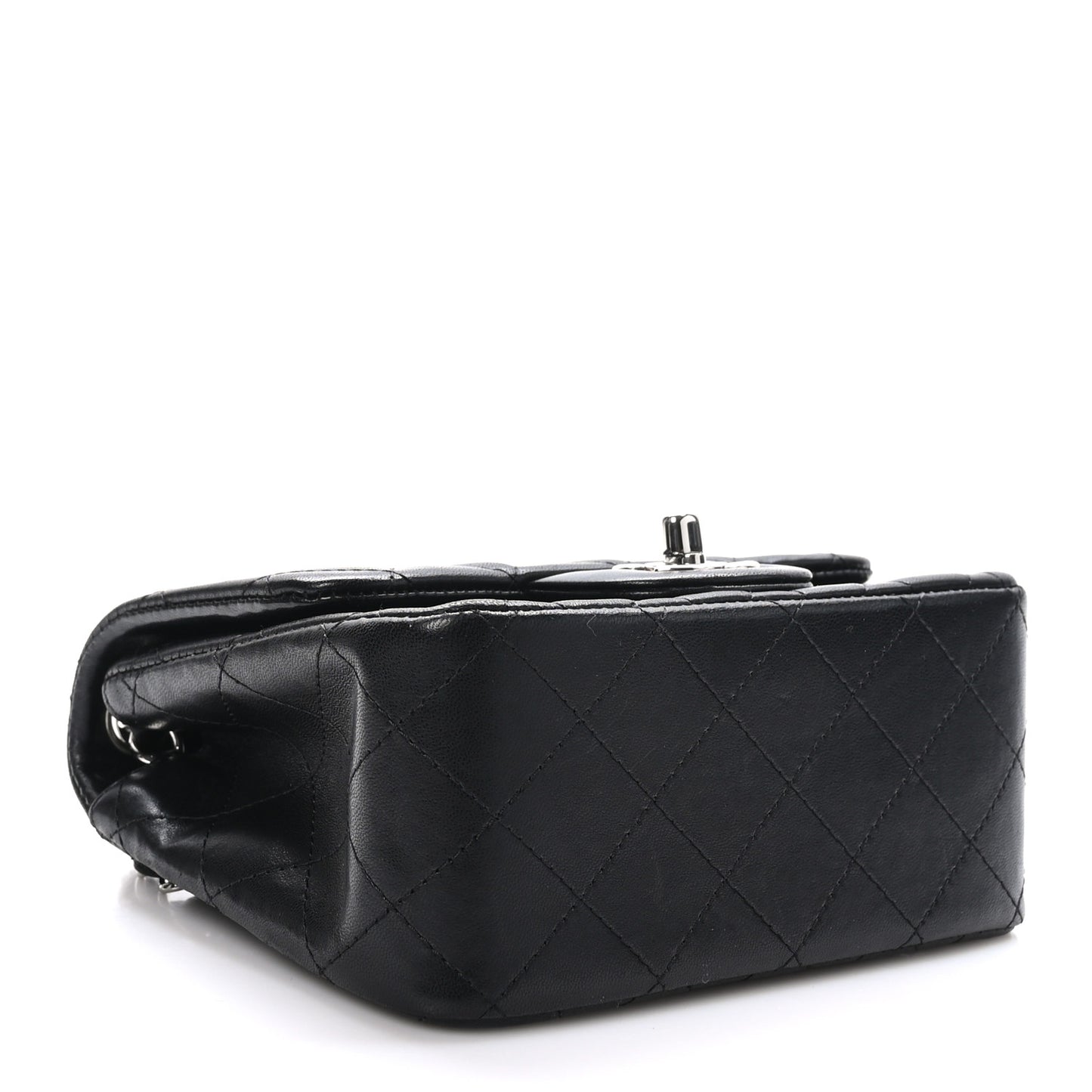 Lambskin Quilted Mini Square Flap Black