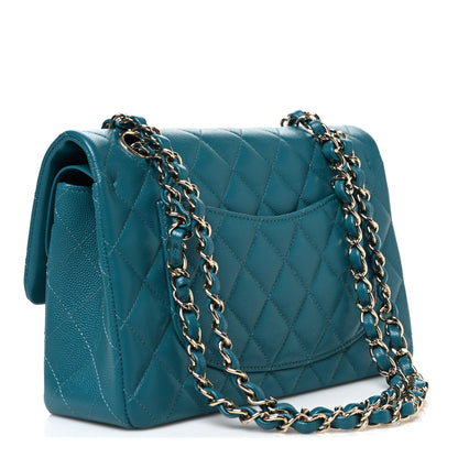 Chanel Caviar Quilted Small Double Flap Turquoise 3 of 10