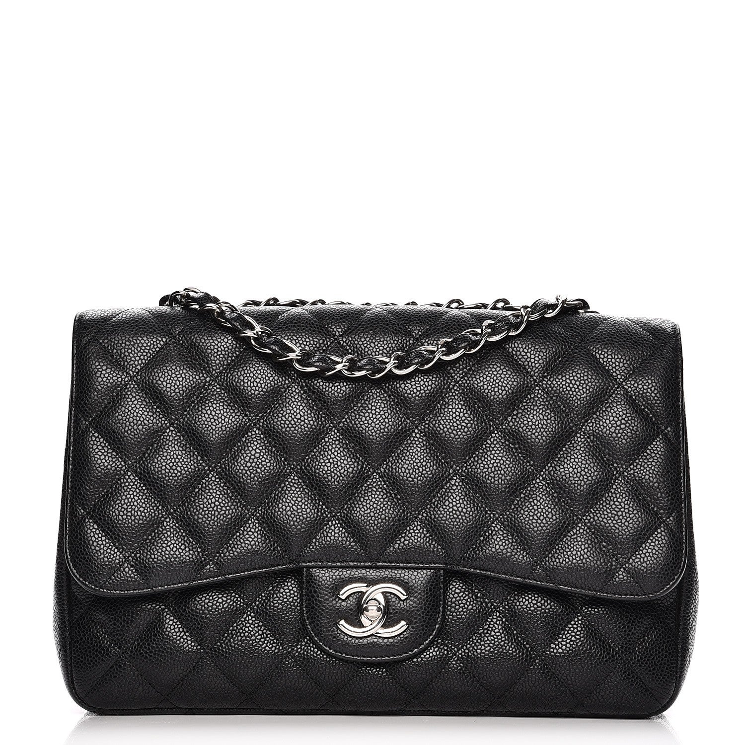 Chanel Caviar Quilted Jumbo Single Flap Black 1 of 12