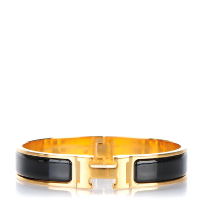 Hermes Enamel Narrow Clic Clac H Bracelet PM Black 1 of 5