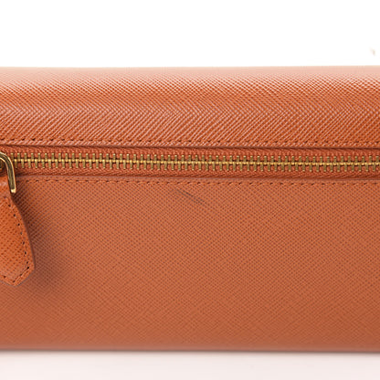 Prada Saffiano Metal Continental Flap Wallet Papaya 8 of 8