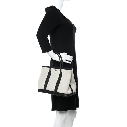 Hermes Twill H Negonda Garden Party 30 TPM Tote Ecru Black Cassis 2 of 9