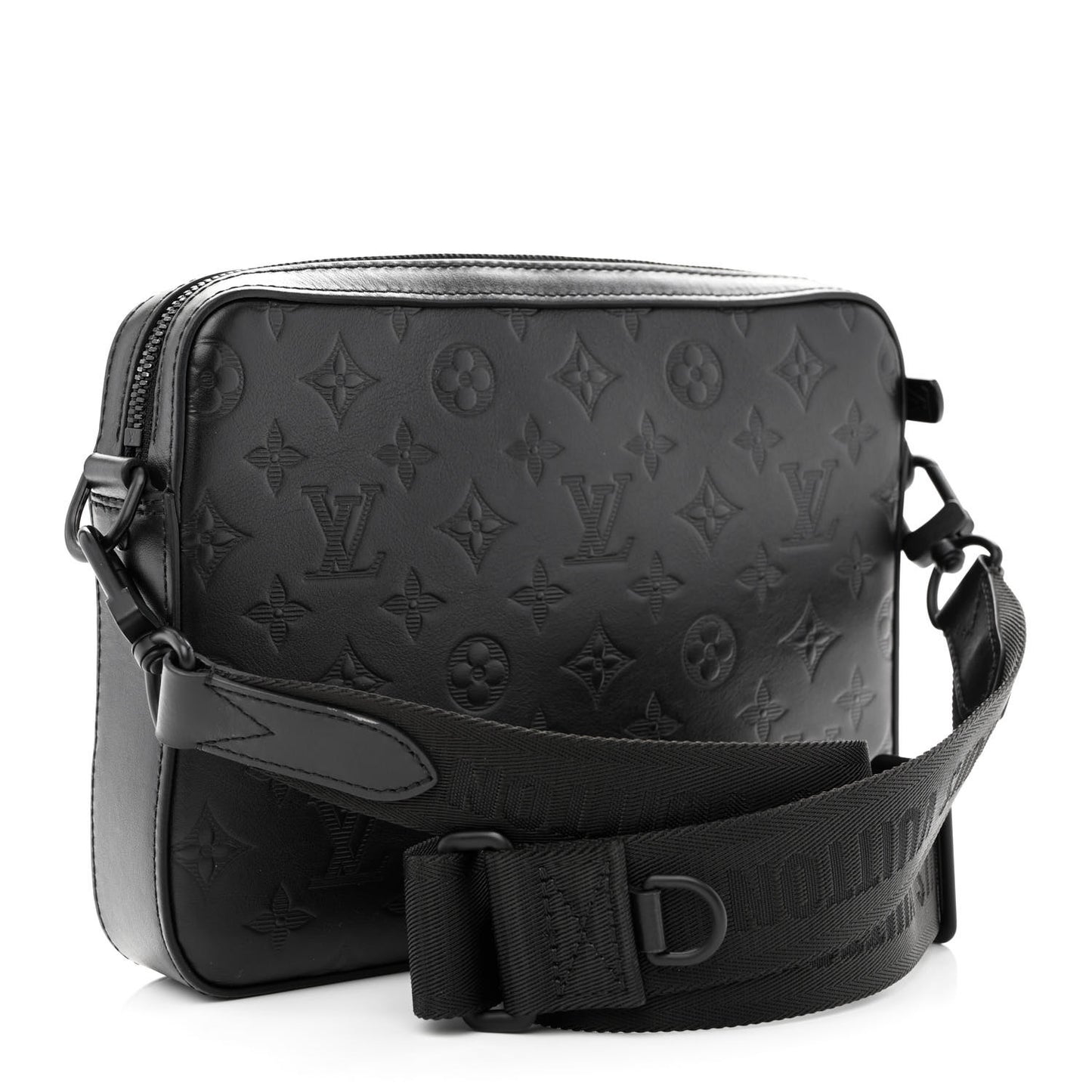 Calfskin Monogram Shadow Duo Messenger Black