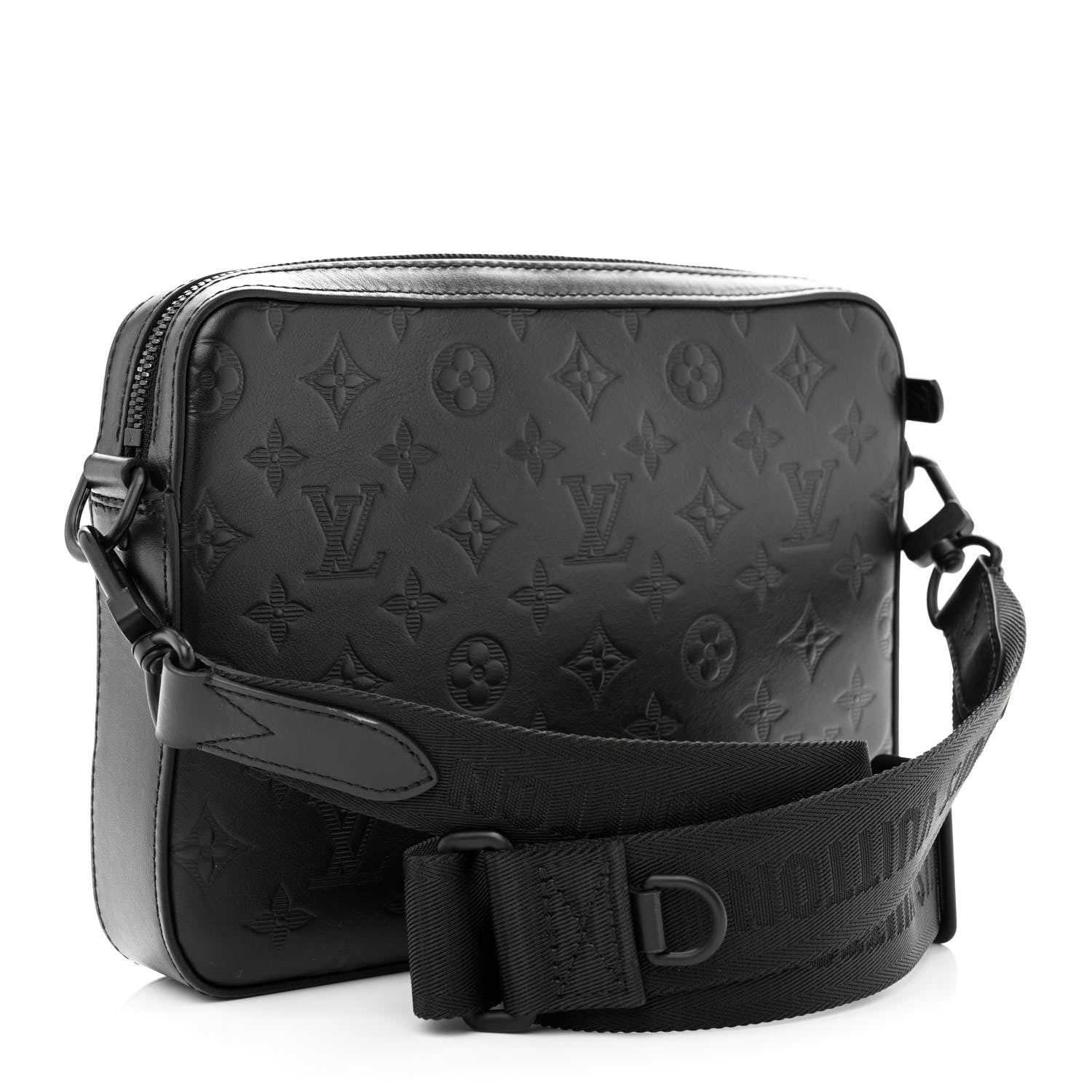 Louis Vuitton Calfskin Monogram Shadow Duo Messenger Black 3 of 9