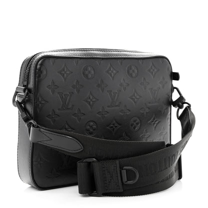 Louis Vuitton Calfskin Monogram Shadow Duo Messenger Black 3 of 9