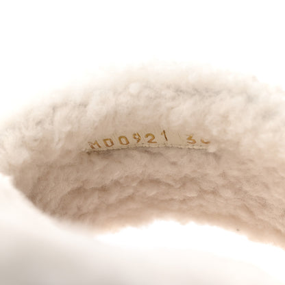 Christian Dior Shearling Canvas Lurex Embroidered Dway 10mm Slide Sandals 40 Natural Platinum 8 of 9