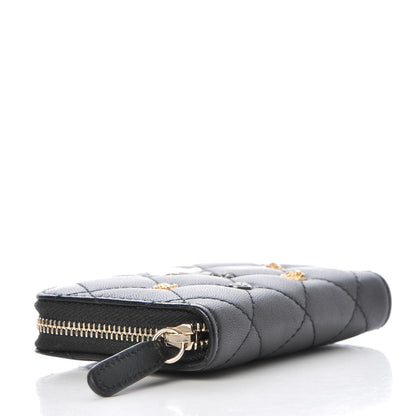 Chanel Lambskin Lucky Charms Zip Coin Purse Black 4 of 8