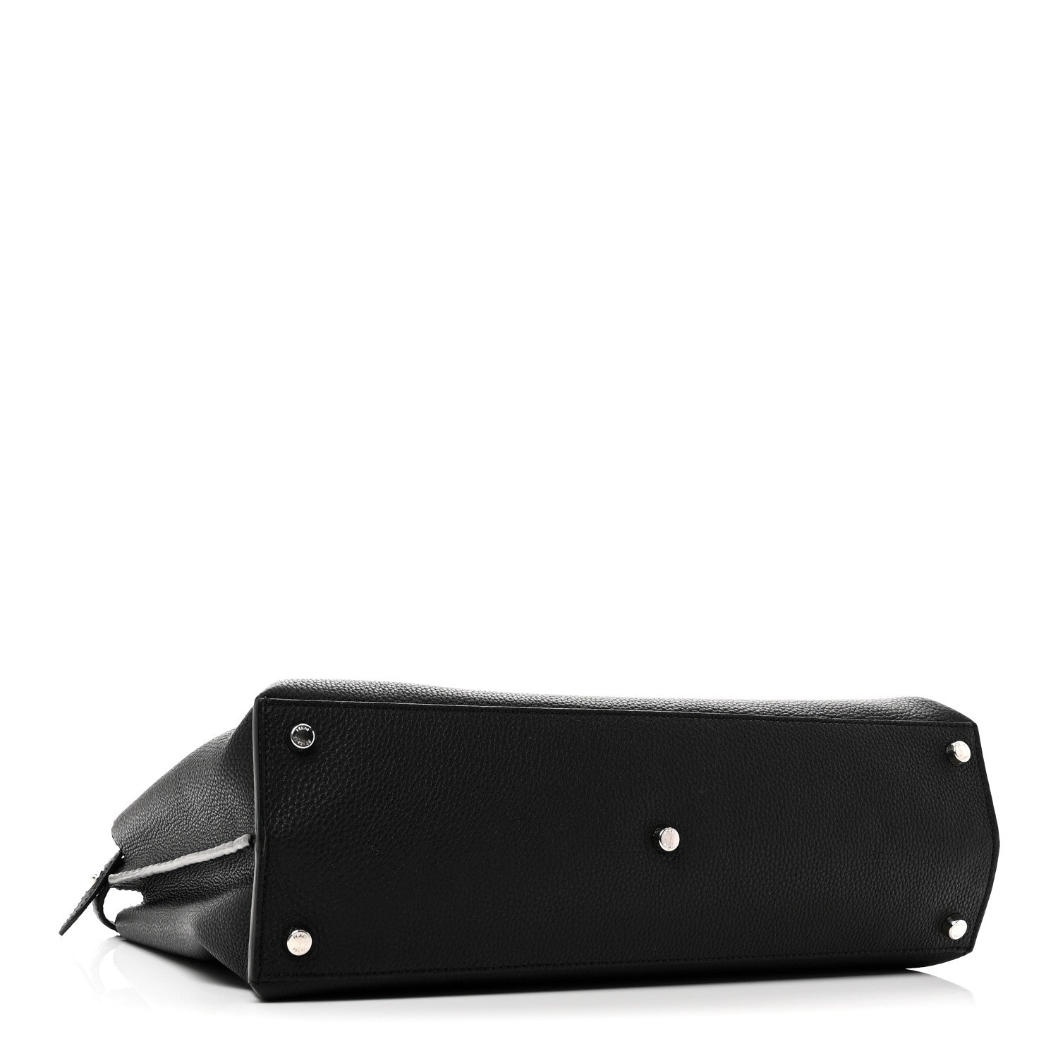 Fendi Cuoio Romano Selleria Vitello Grace Glazed Fabric FF 1974 Large Peekaboo Iconic Essential Satchel Black 4 of 10
