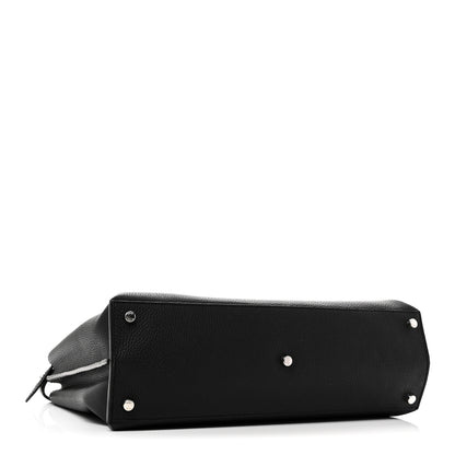 Fendi Cuoio Romano Selleria Vitello Grace Glazed Fabric FF 1974 Large Peekaboo Iconic Essential Satchel Black 4 of 10