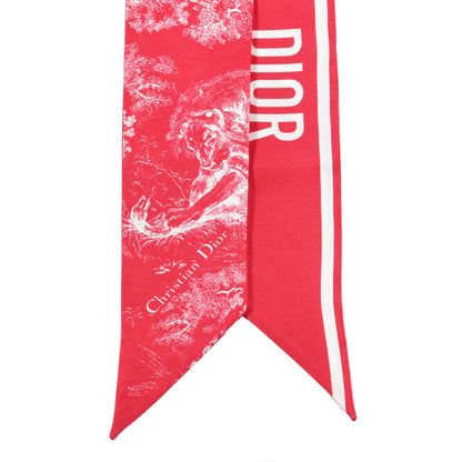 Christian Dior Silk Toile De Jouy Mitzah Scarf Ivory Red 2 of 3
